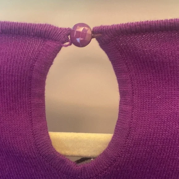 Bob Mackie wearable art purple with black mesh jeweled neckline XL - Picture 6 of 8